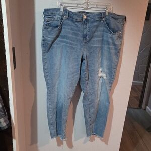 Torrid Light Blue Distressed Ankle Jeans